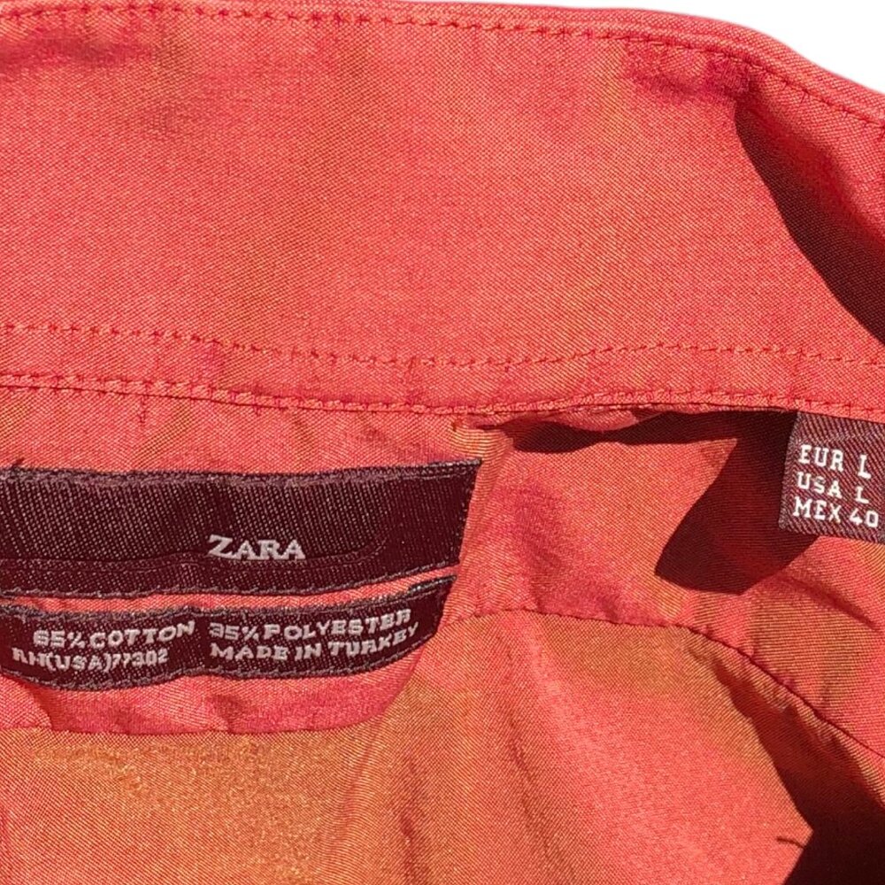 Zara Women’s Orange Button Down Shirt, L - Picture 5 of 6